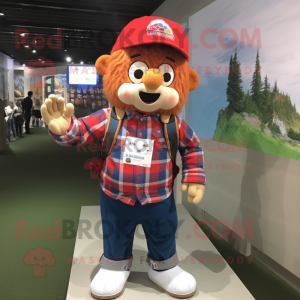 nan Bracelet mascot costume character dressed with a Flannel Shirt and Messenger bags