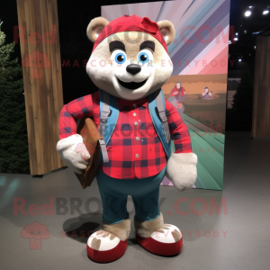 nan Bracelet mascot costume character dressed with a Flannel Shirt and Messenger bags