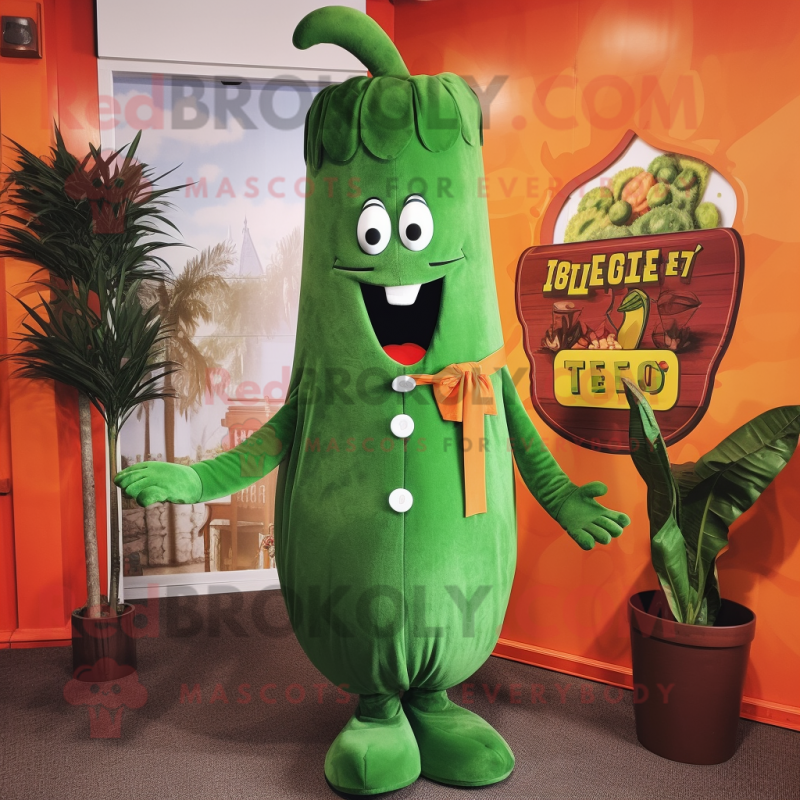 Rust Celery mascot costume character dressed with a Coat and Brooches