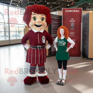 Maroon Irish Dancer maskot...