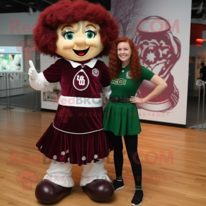 Maroon Irish Dancer maskot...