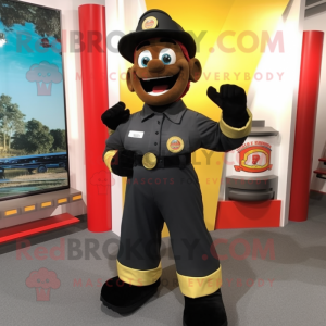 Black Fire Fighter maskot...