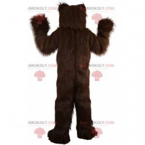 Mascotte d'ours poilu, costume de nounours marron -