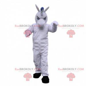 Witte eenhoorn mascotte, reuzenpaard kostuum - Redbrokoly.com