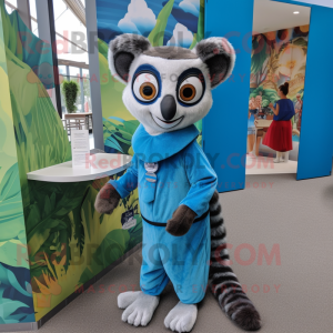 Blue Lemur mascotte kostuum...