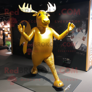 Gold Elk mascotte kostuum...