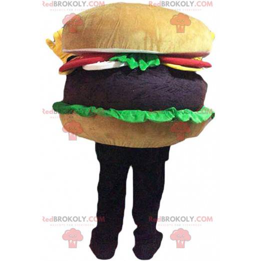 Mascote gigante de hambúrguer, fantasia de hambúrguer, fast