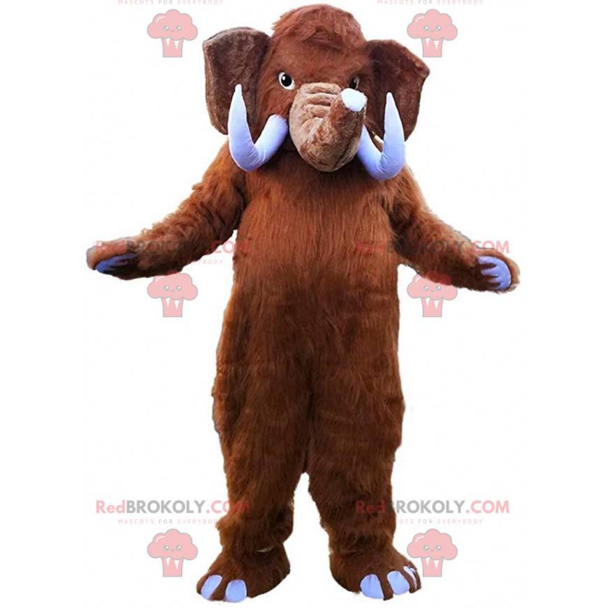 Mascote mamute marrom com grandes presas - Redbrokoly.com