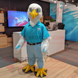 Cyan Bald Eagle mascotte...