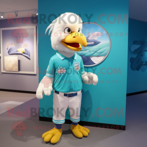 Cyan Bald Eagle mascotte...