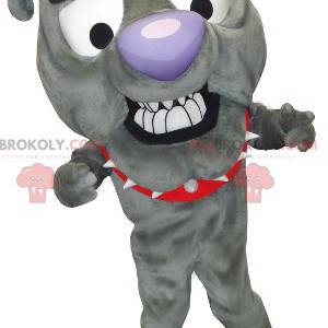 Bulldog grå hundemaskot - Redbrokoly.com