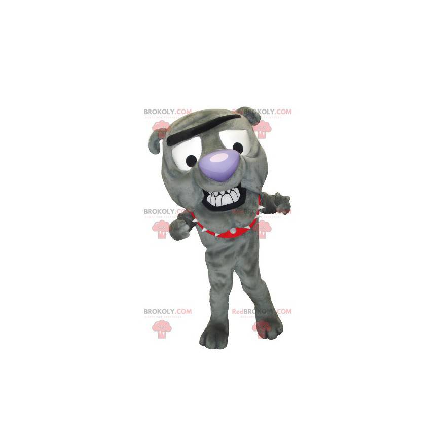 Mascotte de chien gris de bulldog - Redbrokoly.com