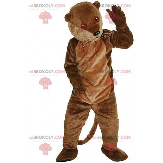 Brun ottermaskot med röda ögon, floddräkt - Redbrokoly.com