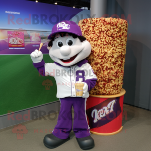 Paars Pop Corn mascotte...