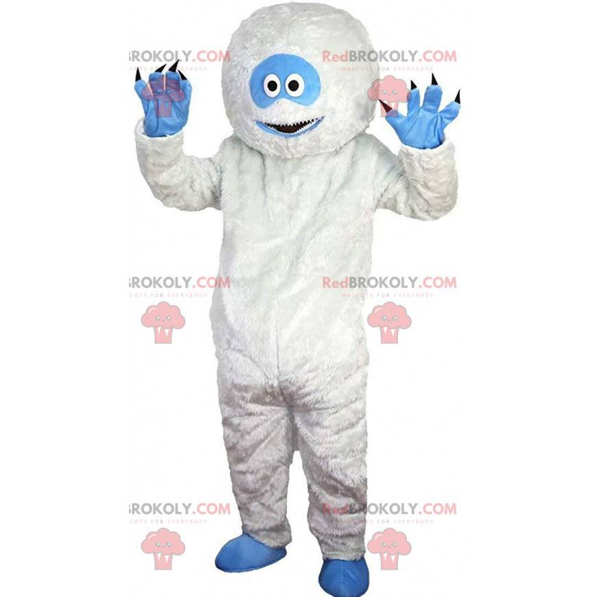 Mascotte witte en blauwe yeti - Monsterlijke mascottes - REDBROKO_011350 - RedBrokoly.com