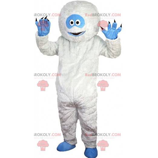 Mascotte yeti bianco e blu, molto divertente e originale -