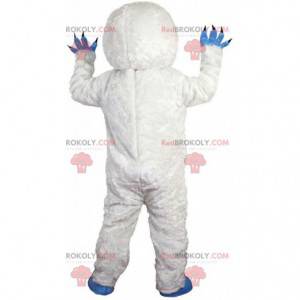 Mascote yeti branco e azul, muito divertido e original -