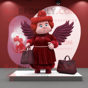 Rødbrun Cupid maskot drakt...