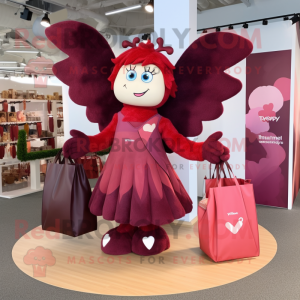 Rødbrun Cupid maskot drakt...