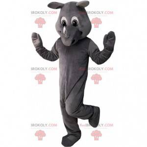 Fully customizable gray rhino mascot - Redbrokoly.com