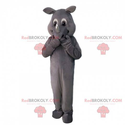 Fuldt tilpasselig grå næsehorn maskot - Redbrokoly.com