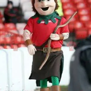 Robin Hood mascot in red and green outfit - Redbrokoly.com
