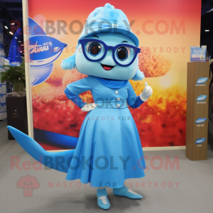 Sky Blue Tona maskot maskot...