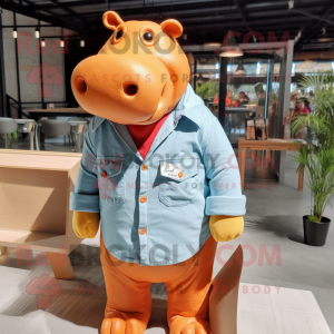 Oranje Nijlpaard mascotte...