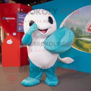 Turkis Beluga Whale maskot...