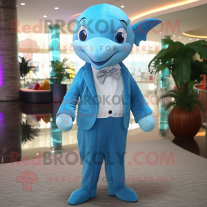 Sky Blue Dolphin mascotte...