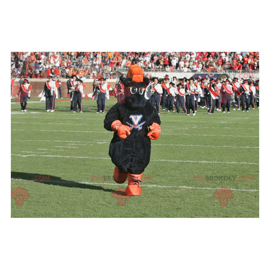 Maskot černé a oranžové koně - Redbrokoly.com Maskot černé a oranžové koně - Redbrokoly.com