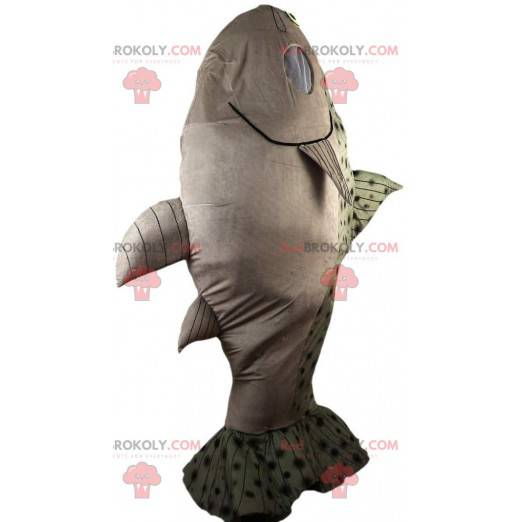 Mascotte de saumon géant, costume de truite géante, de poisson