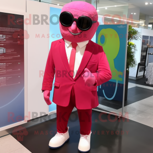 Rød Pink maskot kostume...