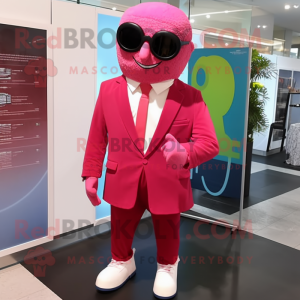 Rot-rosa Maskottchen Kostüm...