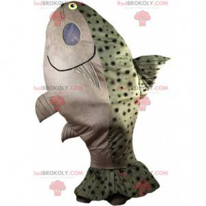 Mascotte gigantische zalm, kostuum gigantische forel, vis -