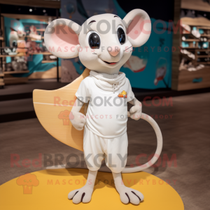 Creme Dormouse maskot drakt...