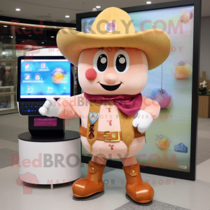 Peach Cowboy maskot kostume...