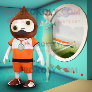 Rust Miso Soup mascot costume character dressed with a One-Piece Swimsuit and Cufflinks