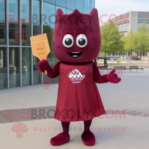 Maroon Nachos mascot costume character dressed with a Sheath Dress and Mittens