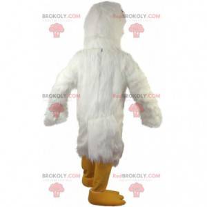Mascote galinha branca gigante, fantasia de caçarola, frango -