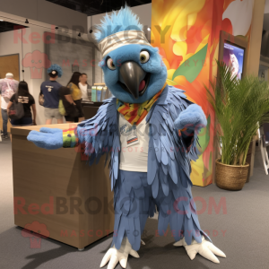 Sølv Macaw maskot kostume...