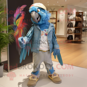 Silver Macaw maskot kostym...