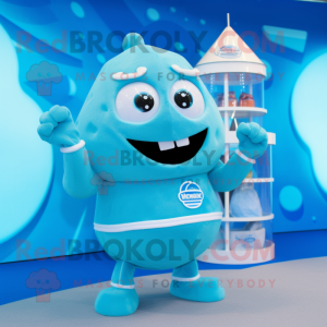 Cyan Ice mascotte kostuum...