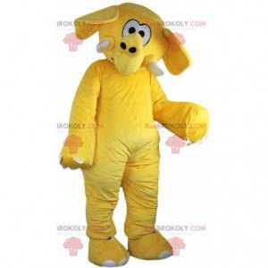 Mascotte d'éléphant jaune, costume d'éléphanteau jaune -