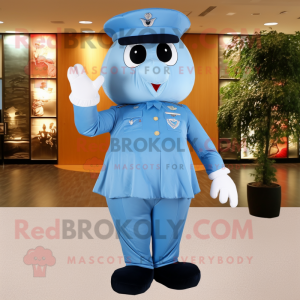 Sky Blue Air Force Soldier mascot costume character dressed with a Dress Pants and Wraps