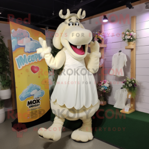 Cream Moose maskot kostume...