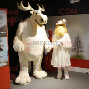 Cream Moose maskot kostym...