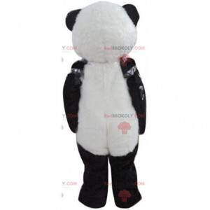 Mascotte gigante panda bianco e nero, bellissimo costume da