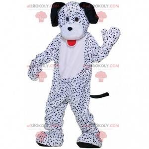 Mascotte de dalmatien géant, costume de chien blanc et noir -