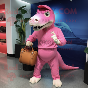 Pink Iguanodon maskot...